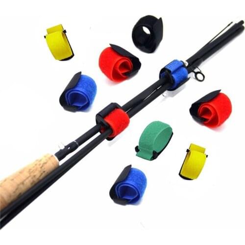 2Pcs Reusable Fishing Rod Tie Holder Strap Suspenders Fastener Hook Loop Cable Cord Ties Belt Fishing Accessories