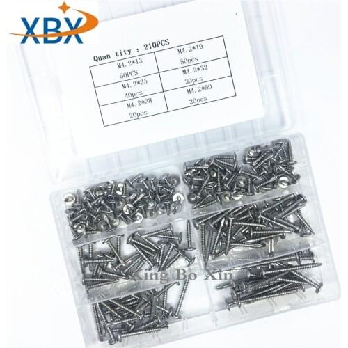 210pcs 410 M4.2*13 19 25 32 38 50MM Drill Tail Self-tapping Screws Flat Head Phillips Self Drilling Screw Self Tapping Screw