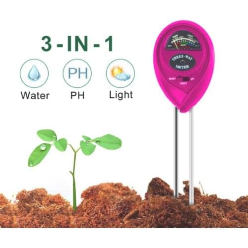 3 In 1 Soil Analyzer Soil Water Moisture Sunlight PH Meter Light Plant Digital Test Analyzer Test Gardens Lawns Soil PH Tester