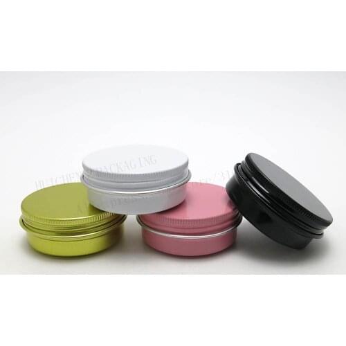 30 x 30g Empty aluminum jar 30 gram metal cream jar 1oz silver aluminum tin cosmetic container Matte Black pink gold white