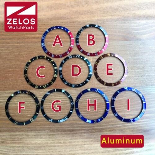 37.4mm/30.7mm Luminous aluminum Pepsi watch bezel for Rolex RLX SUB GMT Master Watch 16800,16610,114060 case parts tools