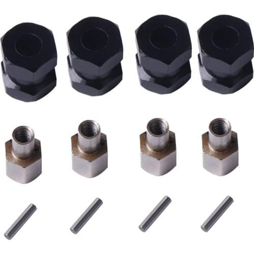 Aluminum Alloy 15mm Adapter for 1/10 RC Car SCX10 yeti TRX4 Black 15MM Extension Combination Crawler Climbing Truck Upgrade Part