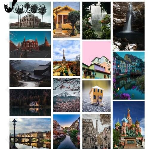 Diamond Painting Valley Scenery 5D Diy Wall Art Waterfall Snow Mountain Pasting Diamond Embroidery Inlaid Home Room Decoration