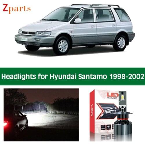 Car Bulbs For Hyundai Santamo 1998 1999 2000 2001 2002 LED Headlight Headlamp Low High Beam Canbus Auto Lights Lamp Accessories