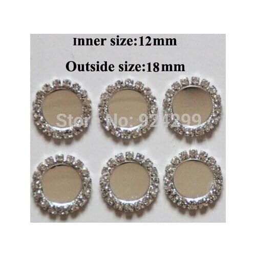Free Shipping Wholesale 100pcs/lot 12MM Inner Circle Blank Setting With Rhinestones Flatback Button For Hair Flowers LST012