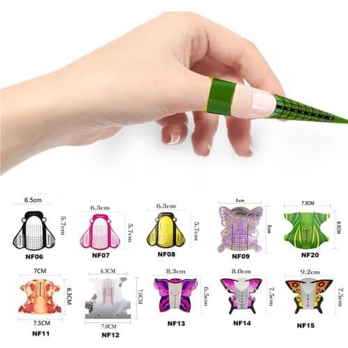 500/300pcs/Set Nail Extension Form Acrylic French Tips Mold UV Gel Polish Nail Art Guide Stencil Sticker Tools Manicure