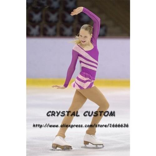 Crystal Custom Figure Skating Dresses For Girls Graceful New Brand Ice Skating Dresses For Competition DR4331