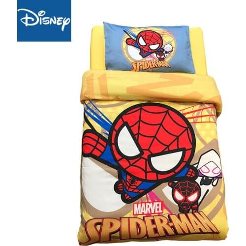 3D Disney cartoon spider-man Bedding set for Kids Baby 60x120 Crib Size Duvet Cover pillow Sham 100% Cotton Bed Linen boy Girls