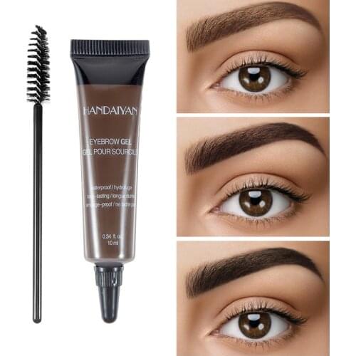 HANDAIYAN 10ml Eyebrow Cream Tattoo Pen with Brush Kit Waterproof Women Makeup Black Eye Brow Dye Tint Enhancer Gel Cosmetics
