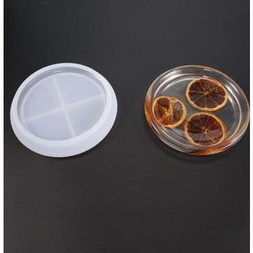 Round Plate Tray Coaster Silica Gel Mold DIY Crystal Drop Mold Hand Drop Rubber Plate Round Mirror Store Fruit And Cups