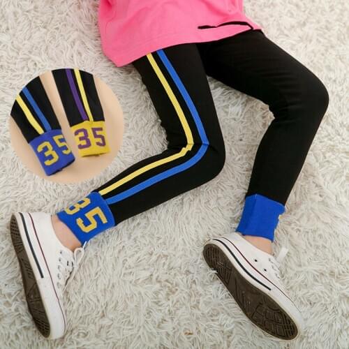 Baby Girls Leggings for Kids Clothing Spring & Autumn Cotton Letter Elastic Trousers Children Slim Designer Pants Vestidos