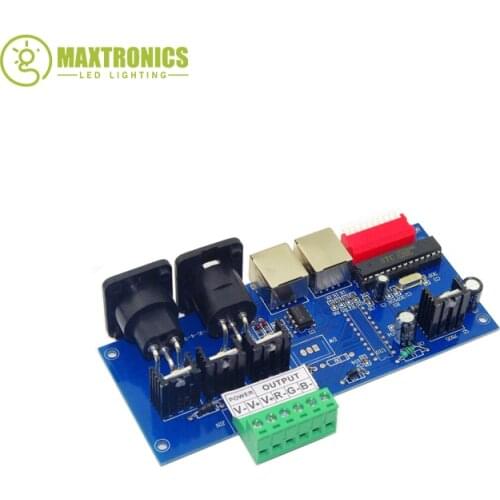 Best price 1pcs Constant Current 3 Channel DMX512 with RJ45 Easy DMX RGB LED Decoder,Controller,Dimmer,Drive for led strip