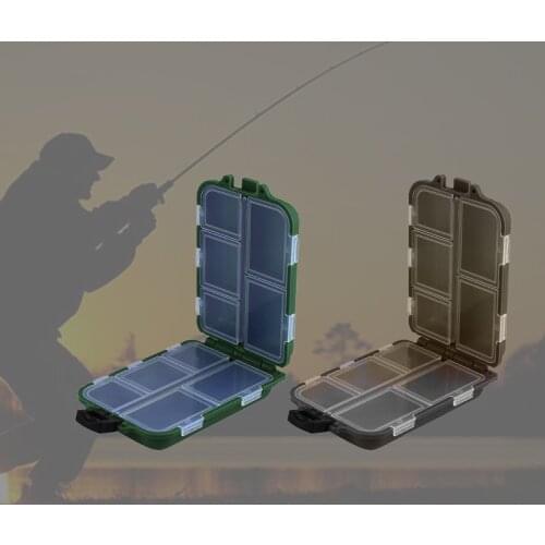 10 Compartments Mini Storage Box Fishing Tackle Box Fishing Bait Spoon Hook Bait Box Gadget Box Pesca Fishing Accessories