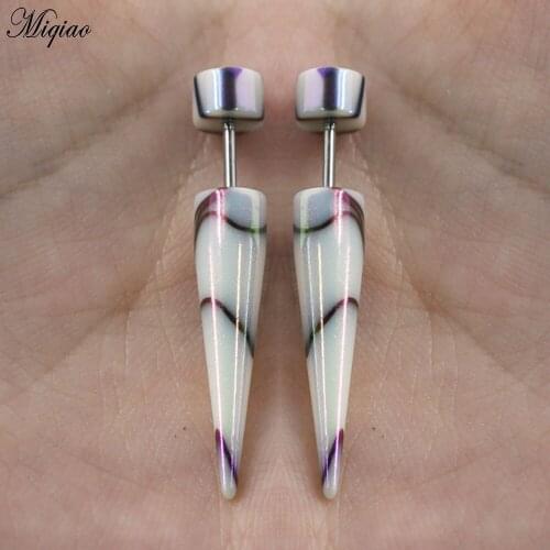 Miqiao 2 Pcs 2020 New Product Piercing Jewelry False Auricle AB Color Earrings