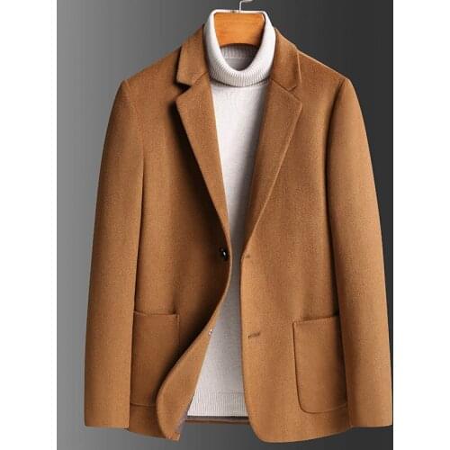 Autumn and winter new casual short woolen suit mens Korean style trendy slim wool suit mens woolen jacket