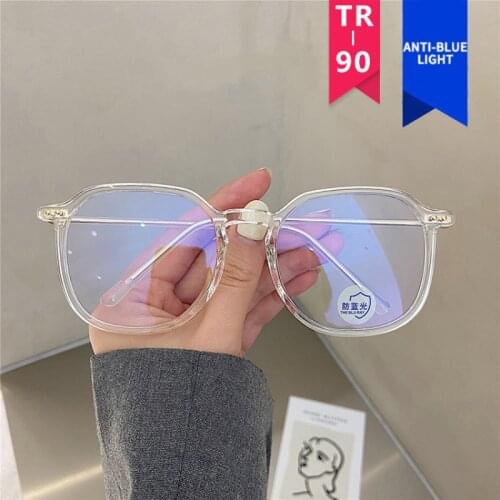 Office Anti Blue Light Oversized Retro Computer Glasses Women Men Anti Blue Light Round Eyewear Blocking Glasses Eyeglasses