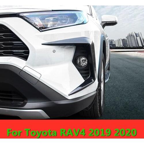 Front Foglight Cover Fog Light Lamp For Toy ota RAV4 2019 2020 front bumper car stickers fog lights decorative bright strip