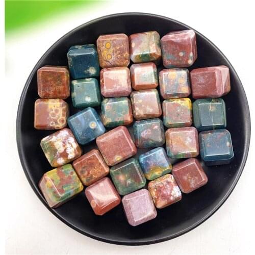1pc Natural Ocean Jasper Crystal Lovely Cube Stones Healing Diy Gemstone Collecting Gifts Natural Stones and Minerals