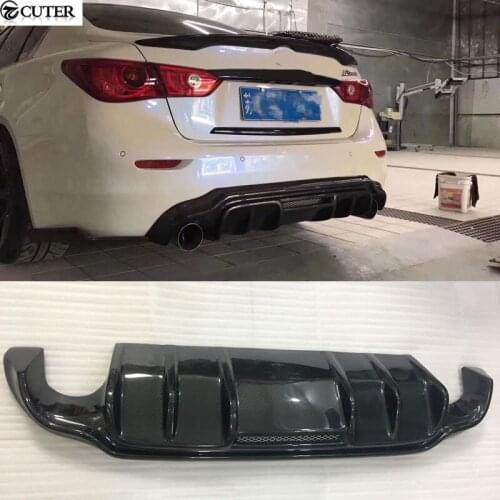 Q50 car-styling carbon fiber rear bumper diffuser rear lip For infiniti Q50 car body kit 2014UP