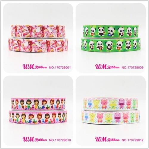 Q&N ribbon 16mm 22mm 25mm 38mm 50mm 75mm animal printed grosgrain ribbon webbing 50yards/roll for hair tie free shipping