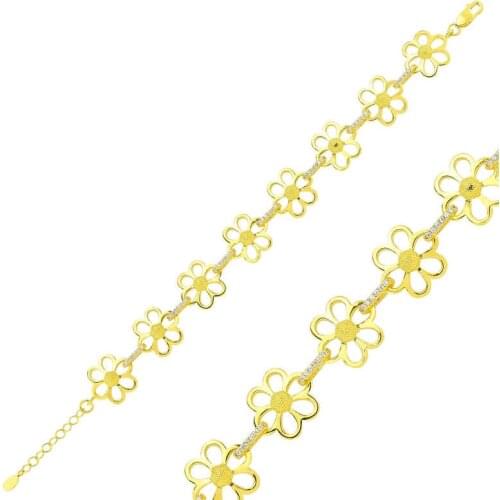 Silverlina Silver Yellow Daisy Lady Bracelet