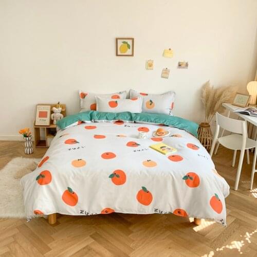 Modern Bedding Set Fruit Flat Bed Sheet Duvet Cover With Pillowcase Home Strawberry Lovely Soft Bedclothes Quilt Cover For Adult