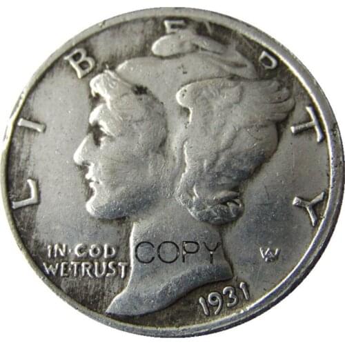US Mercury Dime 1931 P/S/D Silver Plated Copy Coins
