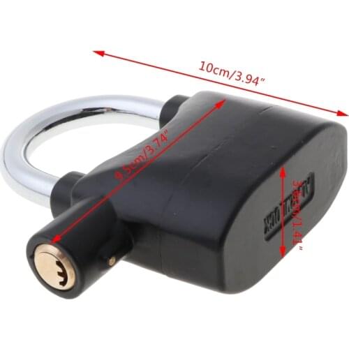 Waterproof Siren Alarm Padlock Alarm Lock for Motorcycle Short Beam Bike Bicycle