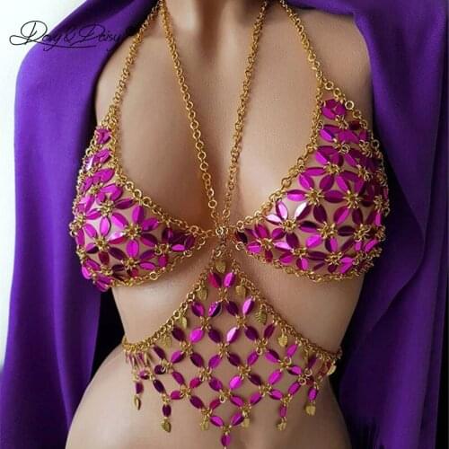 DAVYDAISY Women Sexy Tanks Paillette Hollow Out Cropped Tops Halter Backless Lingerie Female Clubwear Beachwear Costumes TA044