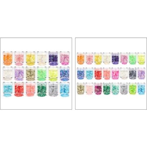 18/24 Color Glitter Powder Sequins Luminous Holographic Chunky Glitter Sequins for Resin Crafts Filler Nail Art Decor