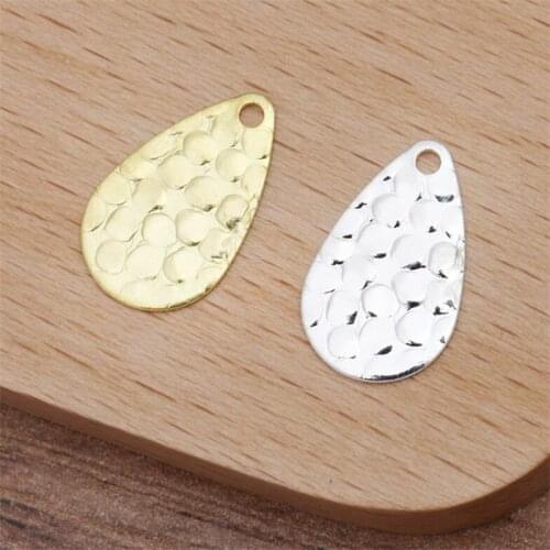 BASEHOME 50pcs 16x10mm Waterdrop Pendant Metal Tablets Charms DIY Vintage Bracelet Necklace Findings Making