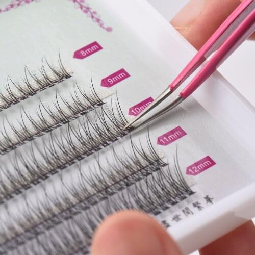 8-12mm Makeup Individual Cluster Eyelashes Grafting Fake False Eyelashes 3D C Curl Eyelash Extension Individual Eyelash Bunch
