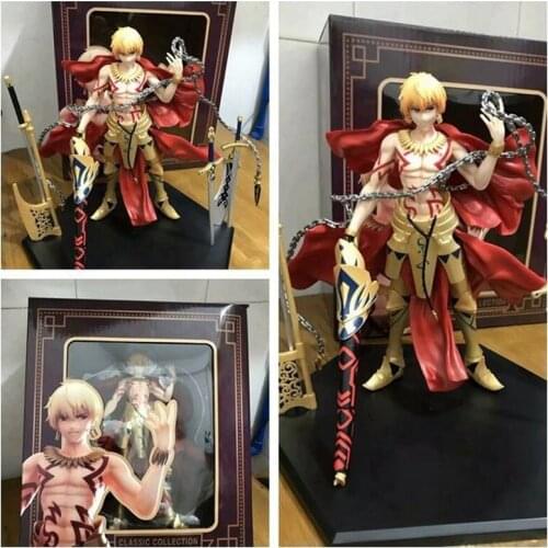 Anime 26cm FGO Fate Grand Order Caster Archer Gilgamesh GK 1/8 Scale Painted PVC Action Figure saber Collection Model Doll Toys