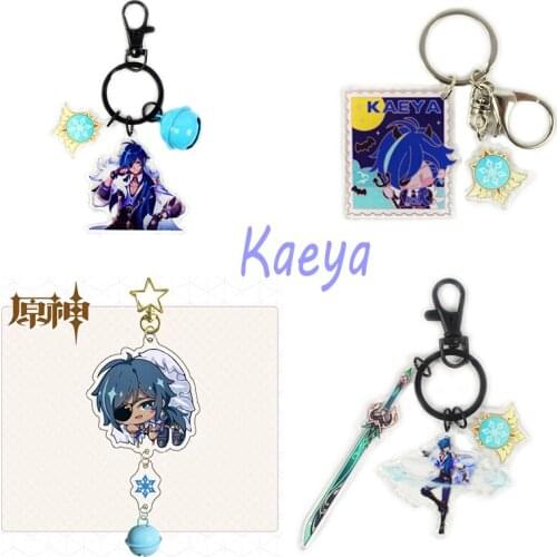 Anime Keychain Genshin Impact Acrylic Key Chain Accessories Cute Figure Klee Venti Fischl Kaeya Bag Pendants Fans Gift Wholesale