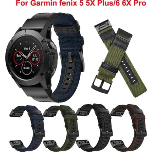 22 26mm Release quick Fit Watchband For Garmin Fenix 6X 5X 6 5 6S 5S 3 3HR Smart Bracelet Sport Nylon Wrist Strap Forerunner 935