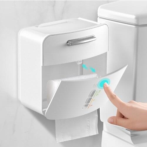 Toilet Paper Holder Waterproof Wall Mounted Toilet Paper Tray Roll Paper Tube Storage Box Tray Tissue Box Shelf Bathroom Product