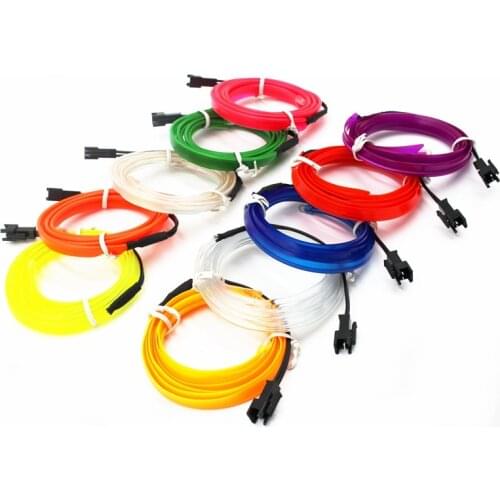1-10M EL Wire Neon Light Novelty Light Neon LED lamp Flexible Rope Tube LED Strip String light Car Decoration With 6mm Sewing
