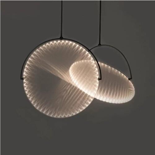European minimalist flying saucer round led chandelier modern living room dining room bar coffee shop decorative Chandelier