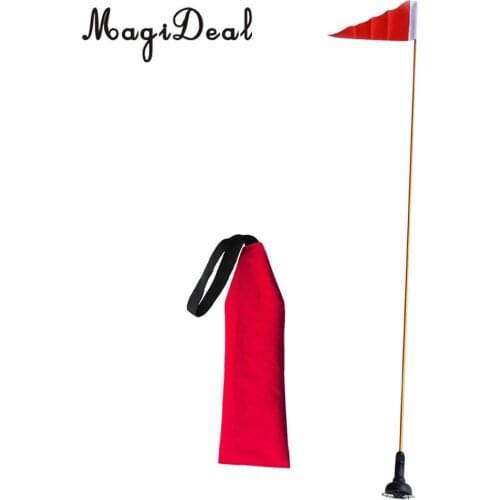 MagiDeal Kayak Canoes SUP Tow Flag Long Load Safety Flag + 47'' Canoe Kayak Safety Flag Whip & Pennant with Flush Mount Base