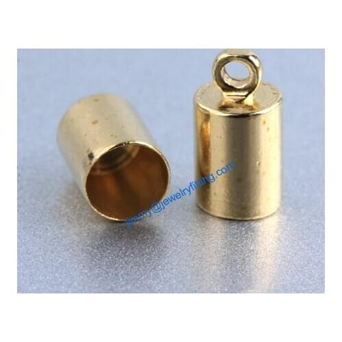 Jewelry findings raw brass End caps for laether cord end cap crimp beads 5.5*10mm