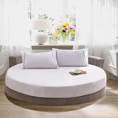 Cotton Mattress Covers Round Fitted Sheets Diameter 200cm 220cm Mattress Protector Bed Cover Breathable Mattress Topper