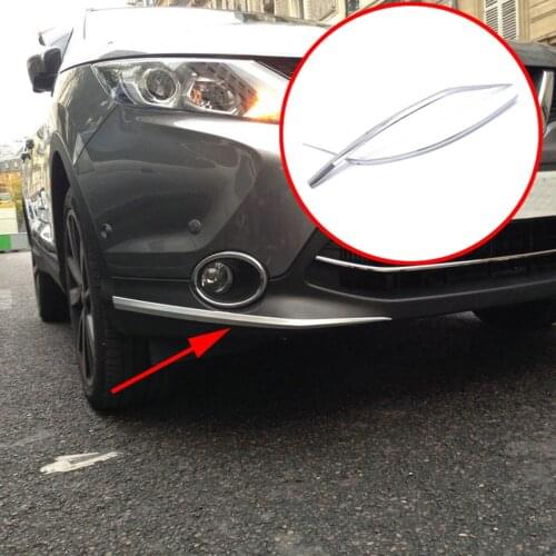 Chrome Head Front Bumper Fender Grille Grill Cover Stripes Trim Fit For Nissan Qashqai J11 2014 2015 2016 2017 Accessories