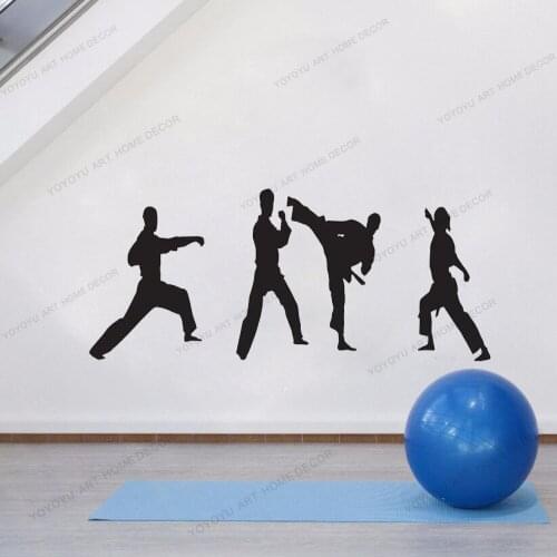 Karate Punch Pose Silhouette Sports - Wall Decal mirror decorative wall stickers Custom Vinyl Art Stickers yw-2