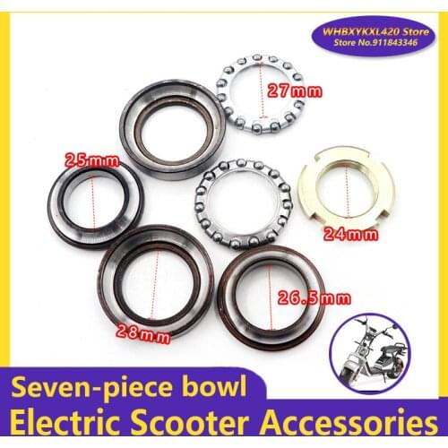 High Quality Seven-piece Bowl Bearing Assembly Steering Shaft Column Steering for Citycoco Electric Scooter Accessories Parts