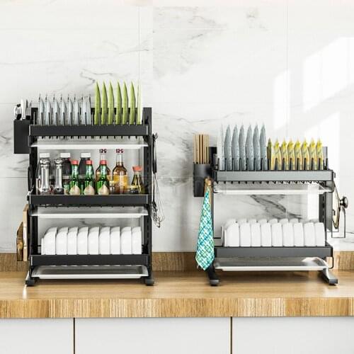 201 Stainless Steel Kitchen Dish Rack Plate Cutlery Cup Dish Drainer Drying Rack Kitchen Organizer Storage Holder