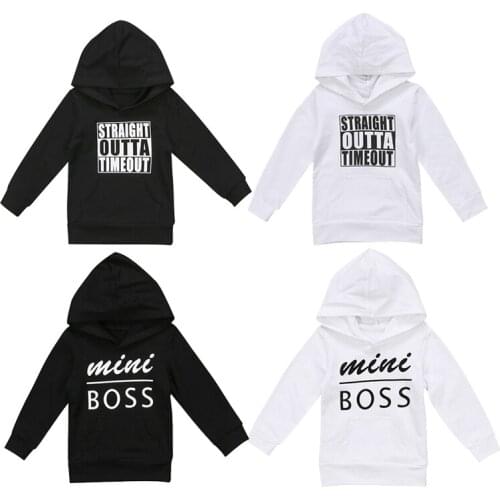 Baby Boy Fashion Letter Printed Hoodies Tops 0-5T Newborn Toddler Kids Spring Fall Casual Cotton Hooded Sweatshirts 2021 New