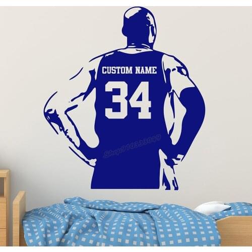 Custom Name Basketball Wall Decal Choose your NAME and NUMBER Custom Personalized Basketball Player Vinyl Wall Sticker C949