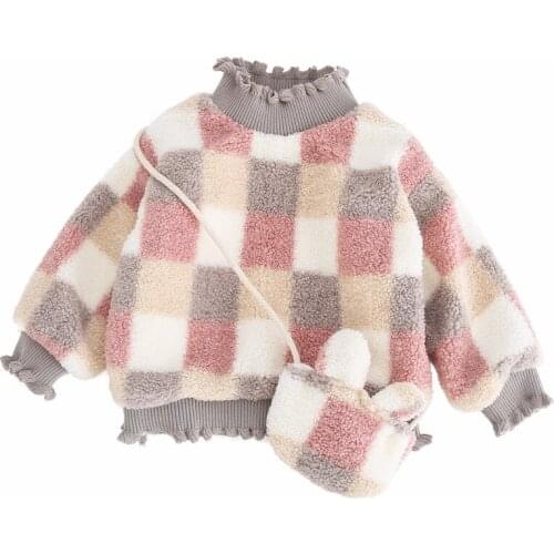 Autumn winter fashion water velvet children sweater new clothing boys girls kids comfortable soft Boss top