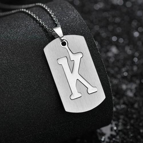 Letters Pendant Necklace Silver Color Double Layers Letter Alphabet Necklace 316L Stainless Steel Chain Necklaces For Women