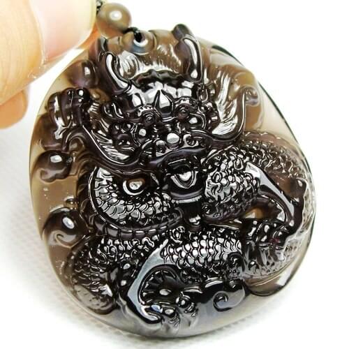 Floating Charms Charm Charms For Jewelry Making A Natural Ice Obsidian Dragon Town Phase Xuan Odd Card Tayu Rat Zodiac Pendant